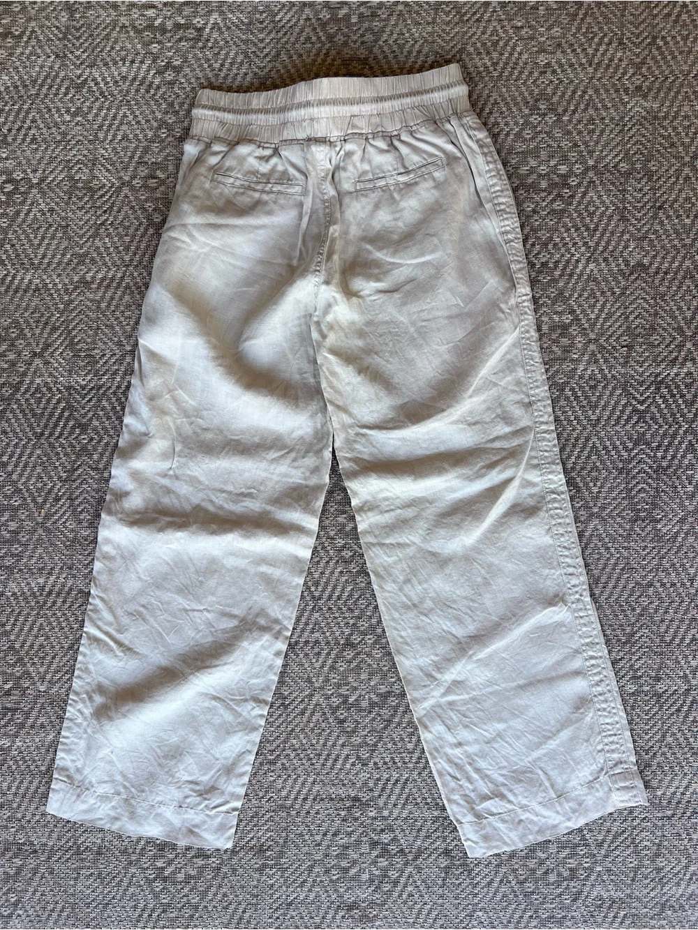 Quince 100% European Linen Wide Leg Drawstring Pants Beige Women's Medium